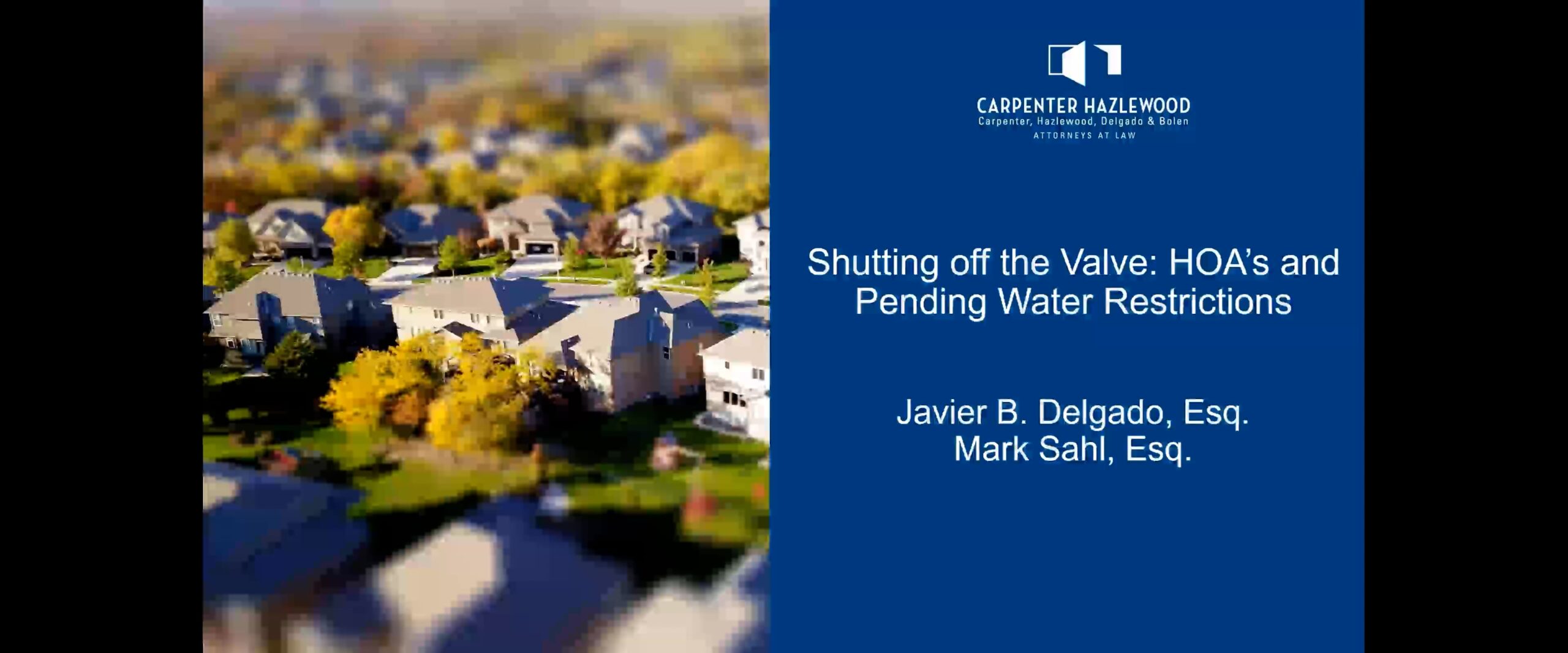 Shutting off the Valve: HOA’s and Pending Water Restrictions
