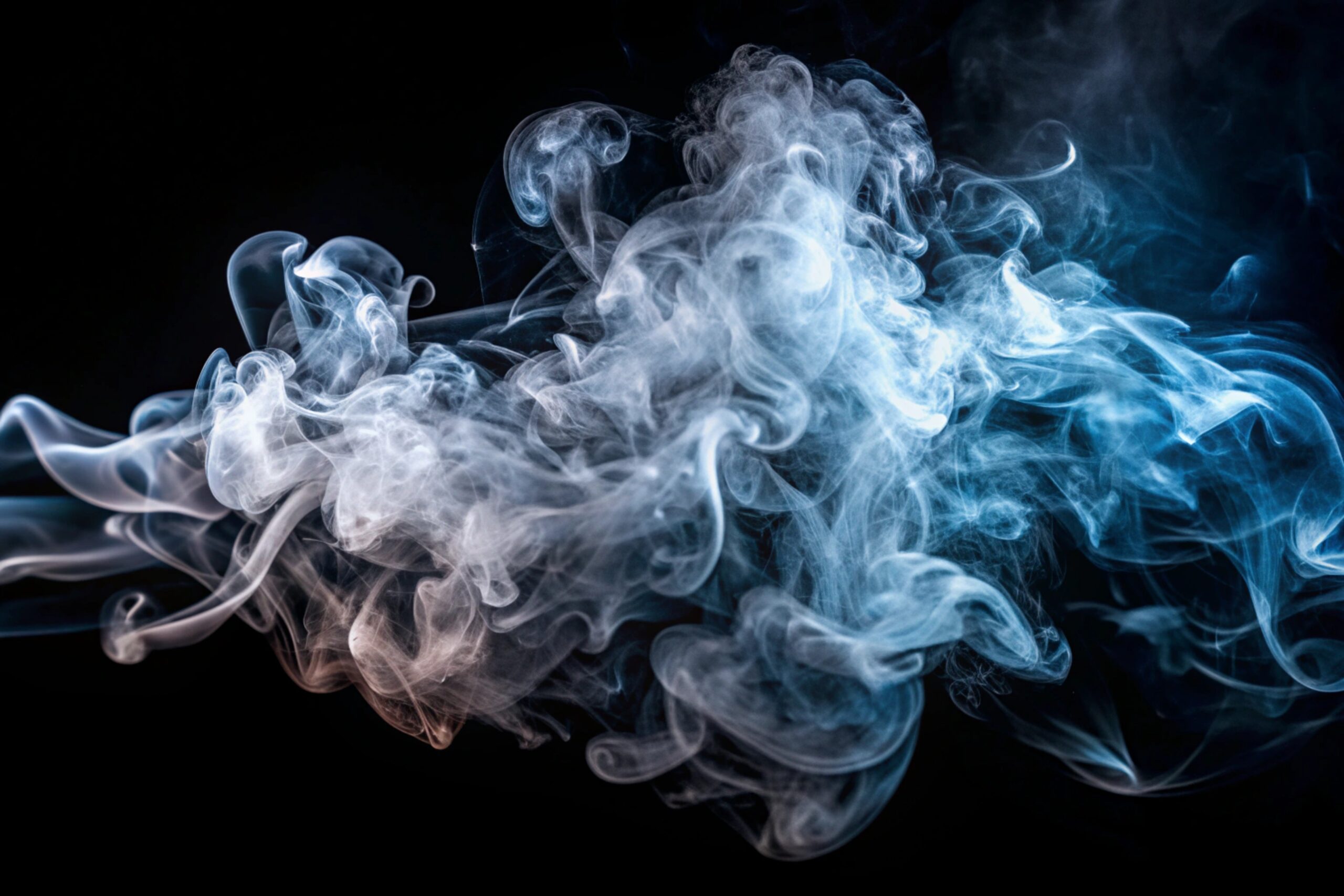 Smoke and black background