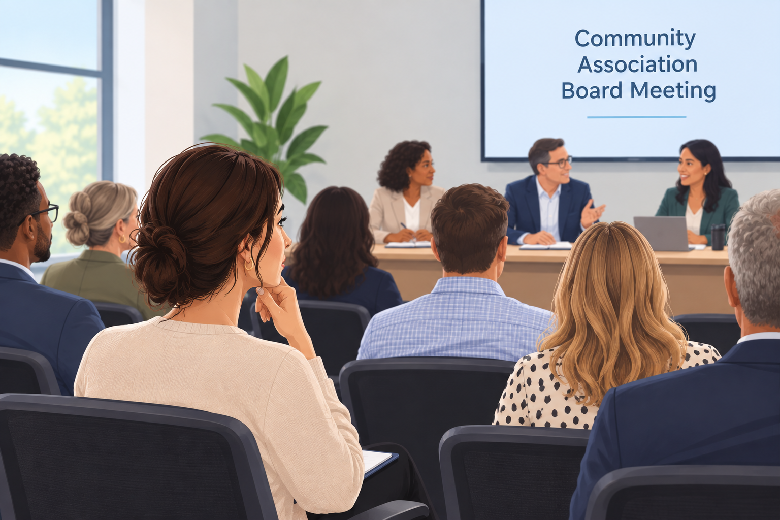 Owner at Board Meeting